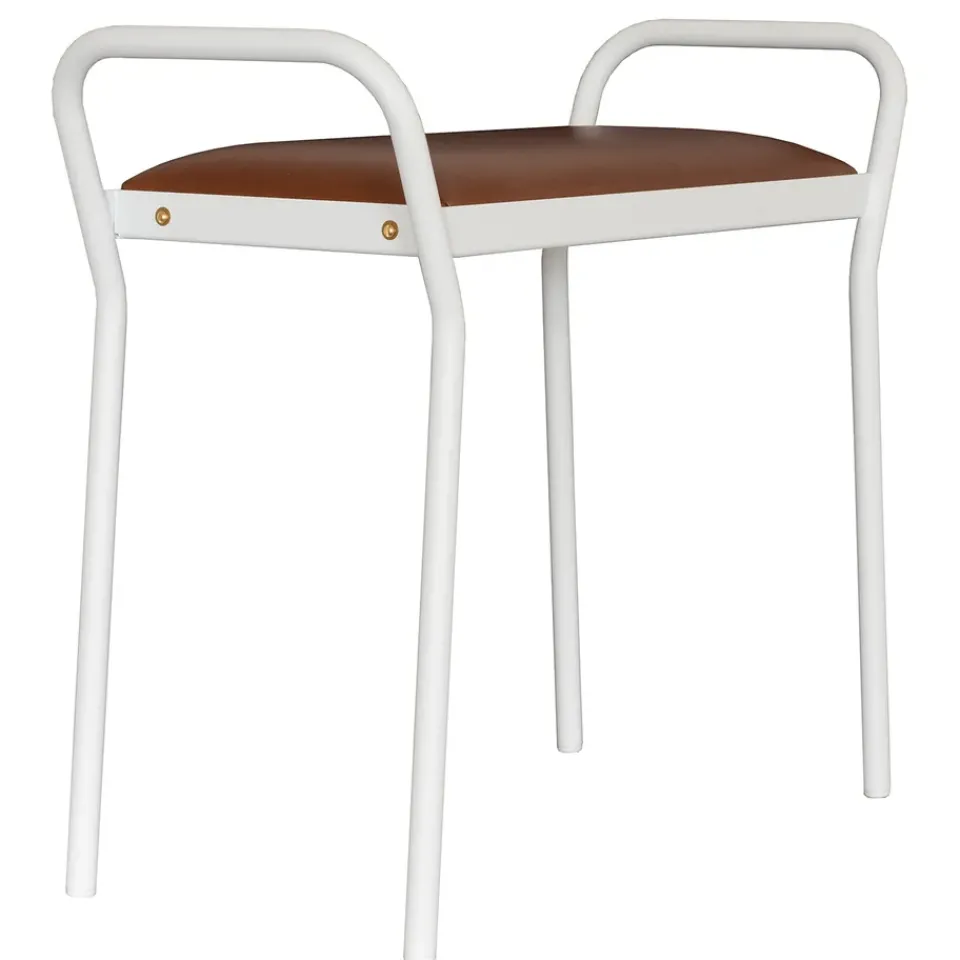 Taburete Anyone, con cuero coñac vintage*Maze Online