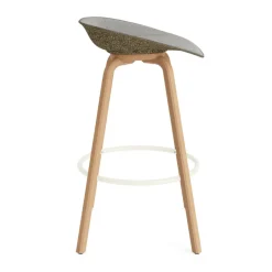 Taburete asiento tapizado Mat Barstool 75 cm, Remix 133-seaweed-beech-cream steel*Normann Copenhagen Clearance