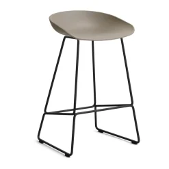 Taburete bajo About a Stool 38, 2.0, Caqui-estructura de acero negro*HAY Outlet