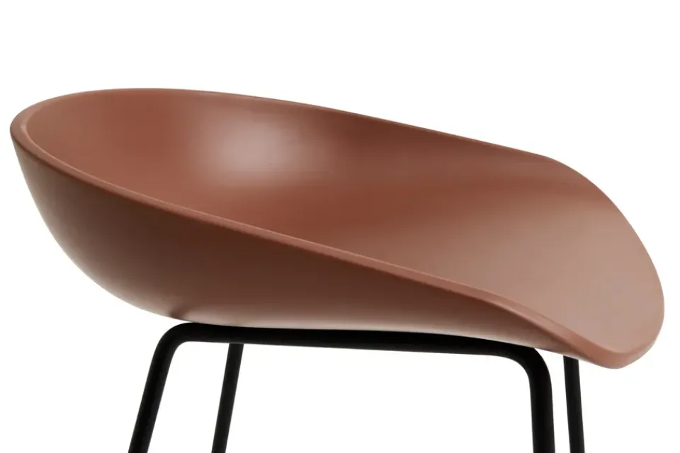 Taburete bajo About a Stool 38, 2.0, Ladrillo suave-estructura de acero negro*HAY Hot