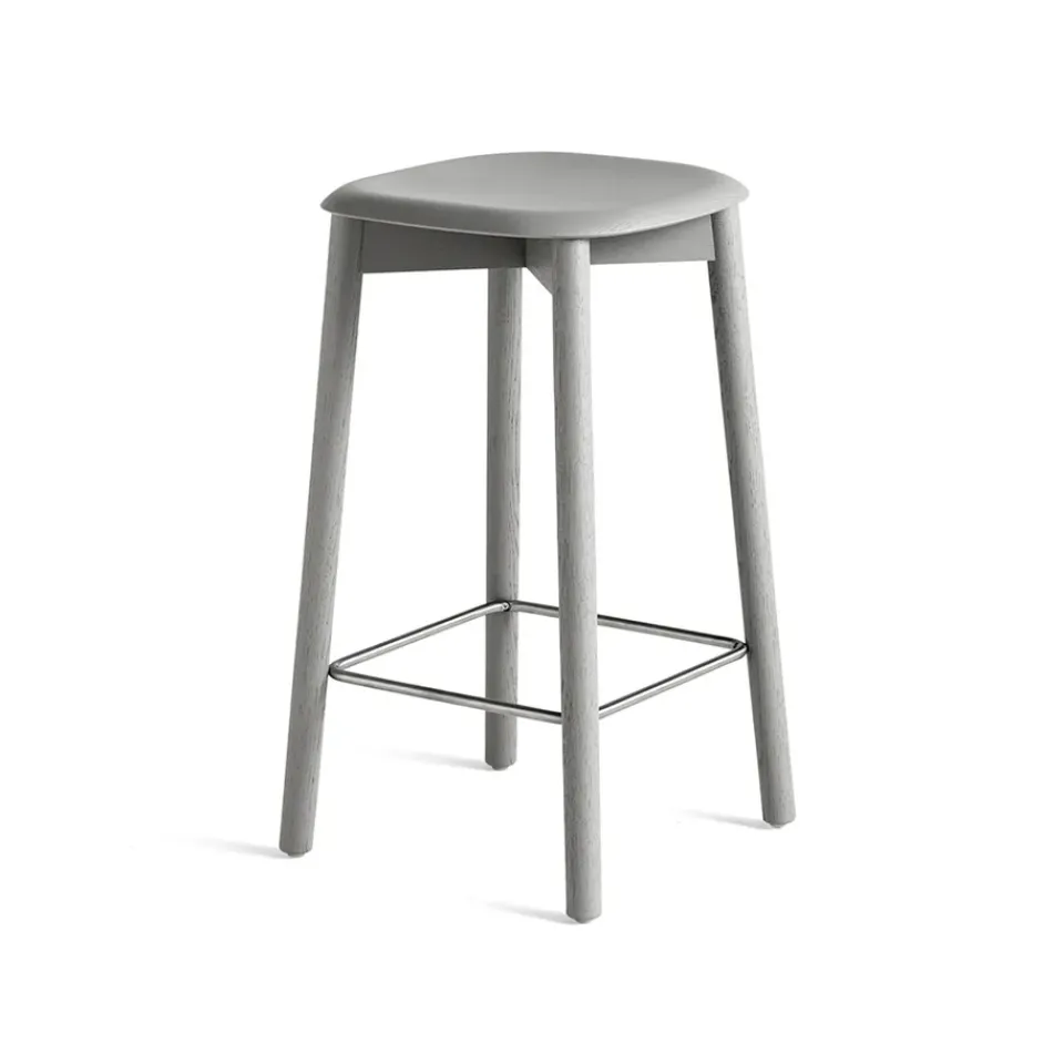 Taburete bajo Soft Edge 32, Soft grey-soft grey estructura de roble/exoesqueleto de roble*HAY Discount