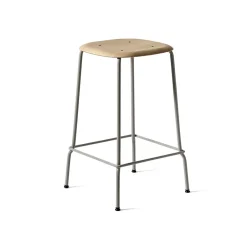 Taburete bajo Soft Edge 30, suave, estructura de cromado*HAY Discount