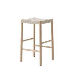 Taburete bar Betty TK7, Oak, asiento de banda de lino trenzada*&Tradition Discount