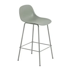 Taburete bar con respaldo Fiber Tube 75 cm, Dusty green*Muuto