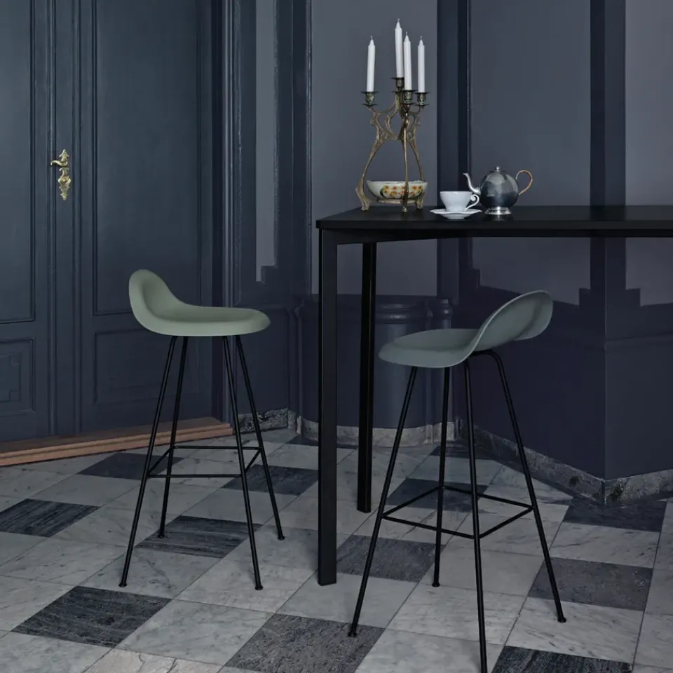 Taburete bar 3D alto, Black, patas de acero en*GUBI Clearance