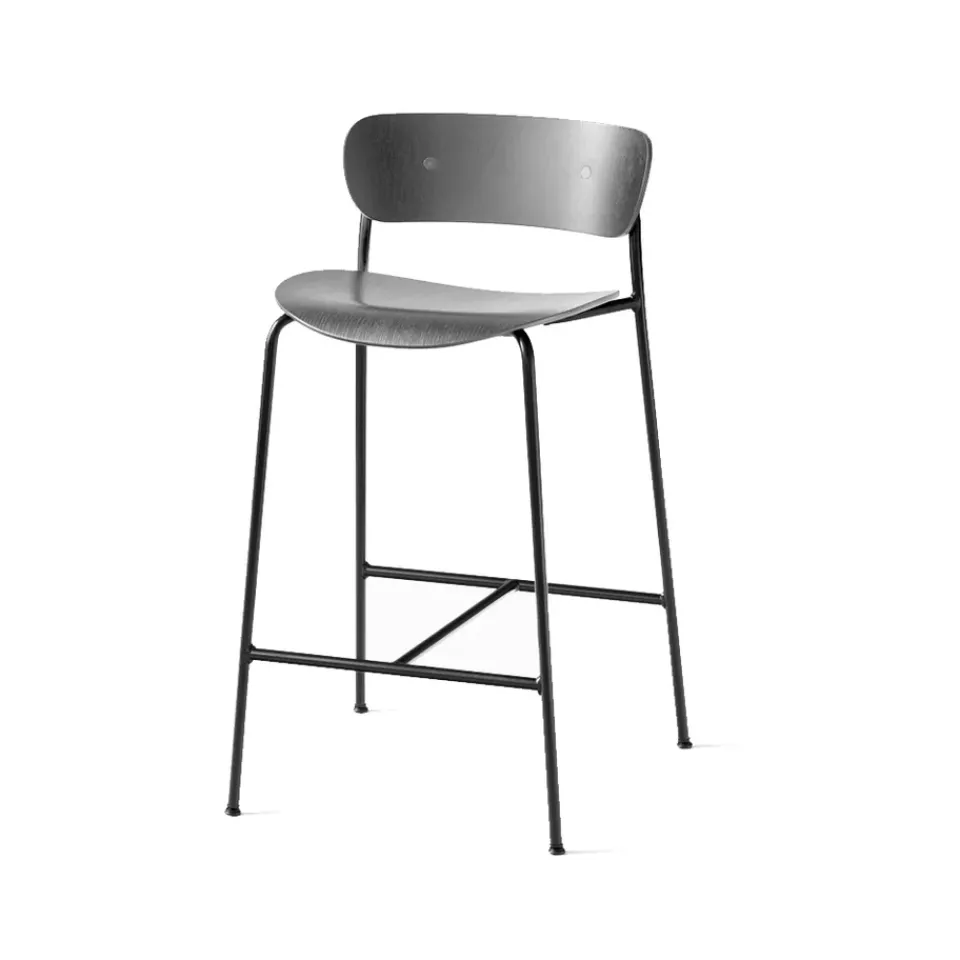 Taburete bar Pavilion AV7, Roble lacado , base de acero*&Tradition Clearance