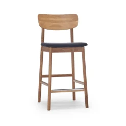 Taburete bar Prima Vista, Tela blues 9833 , estructura de roble aceitado natural*Stolab