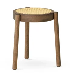 Taburete con asiento de ratán Pal, roble oscuro*Northern Clearance