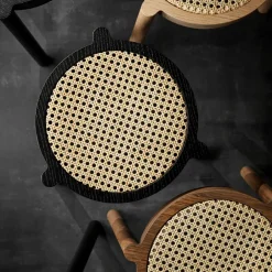 Taburete con asiento de ratán Pal, roble negro*Northern Online