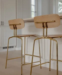 Taburete Curious 65 cm, Oak-brass*Umage New