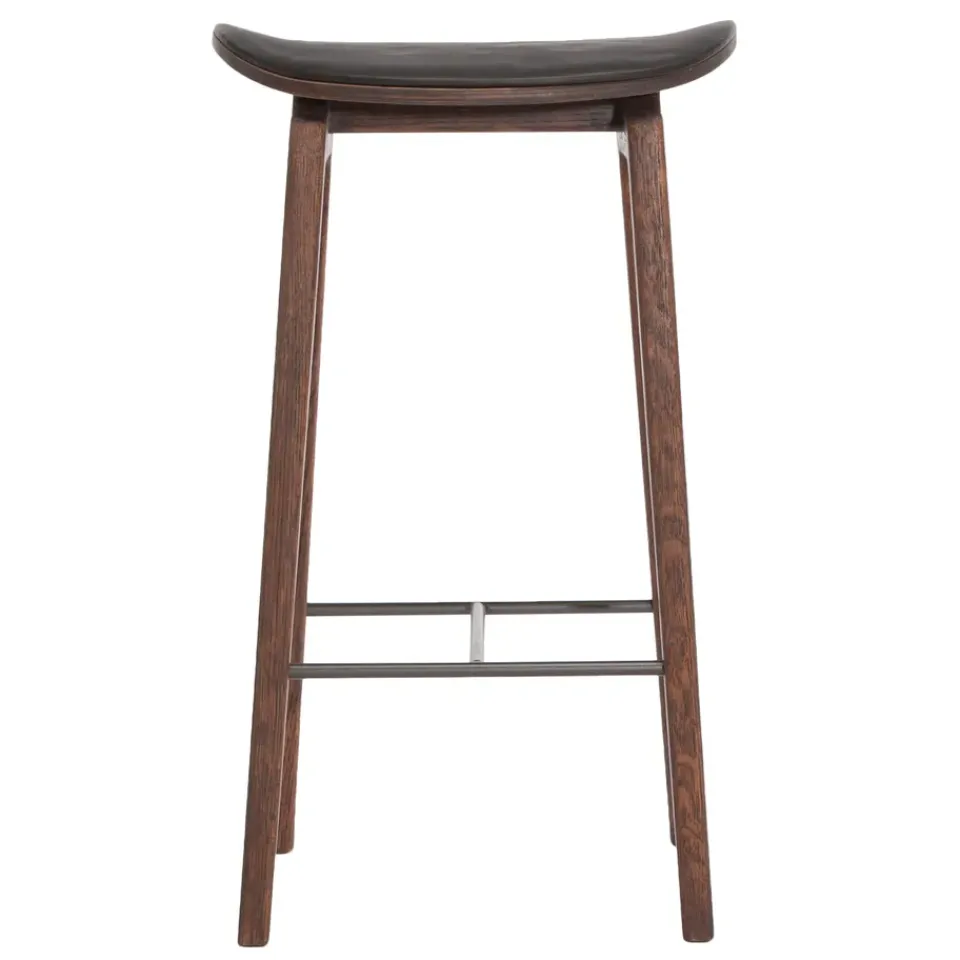 Taburete de bar con asientos de cuero ahumado oscuro, Spectrum black*NORR11 Clearance