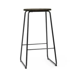 Taburete de bar Earth, Coffee, altura 74, estructura de acero negro*Mater Discount