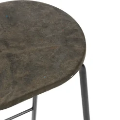 Taburete de bar Earth, Coffee, altura 74, estructura de acero negro*Mater Discount