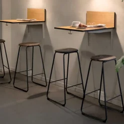 Taburete de bar Earth, Coffee, altura 74, estructura de acero negro*Mater Discount
