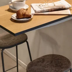 Taburete de bar Earth, Coffee, altura 74, estructura de acero negro*Mater Discount