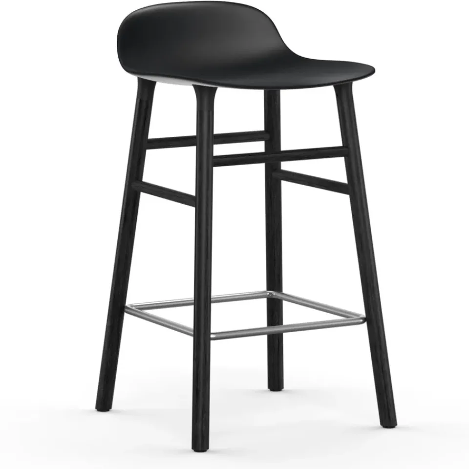 Taburete de bar Form Chair con patas de roble lacadas 65 cm, negro*Normann Copenhagen Sale