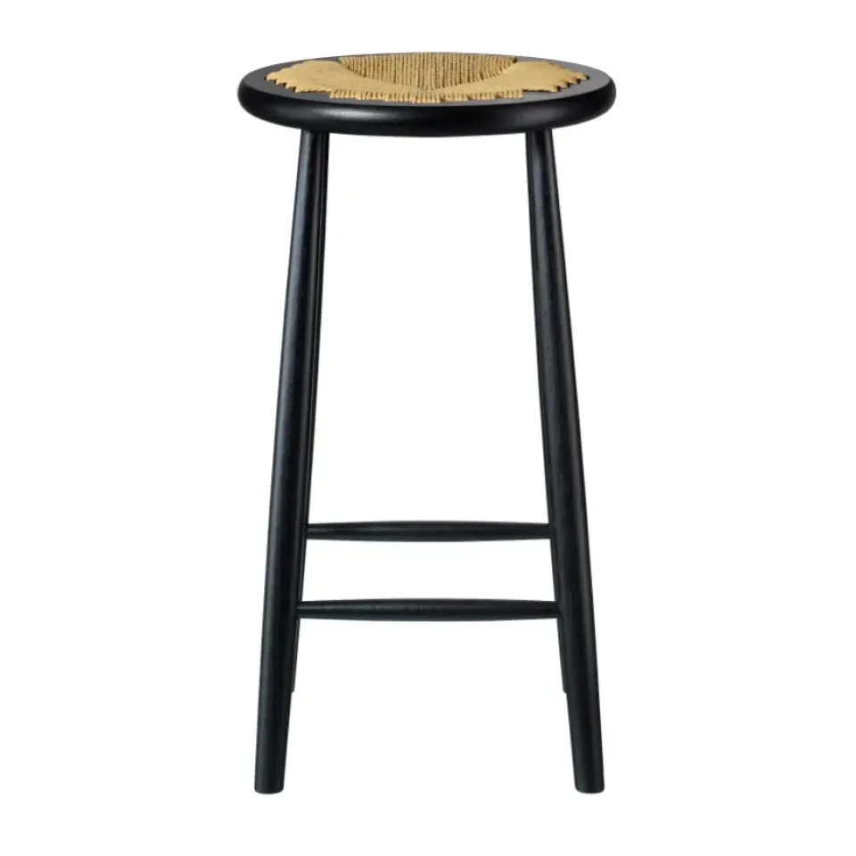 Taburete de bar J165C Counter Round, Oak black painted-nature*FDB Møbler Clearance