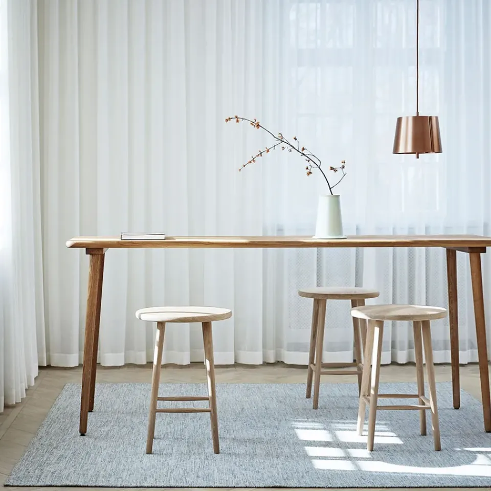 Taburete de bar Miss Button, Roble aceite blanco, alto*Stolab Outlet