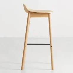 Taburete de bar Mono, Roble pigmentado blanco*Woud Online
