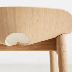 Taburete de bar Mono, Roble pigmentado blanco*Woud Online
