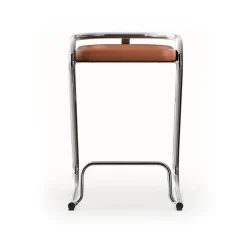 Taburete de bar S70-3 , Elmo Nordic cuero Cognac-estructura cromada*Lammhults Online