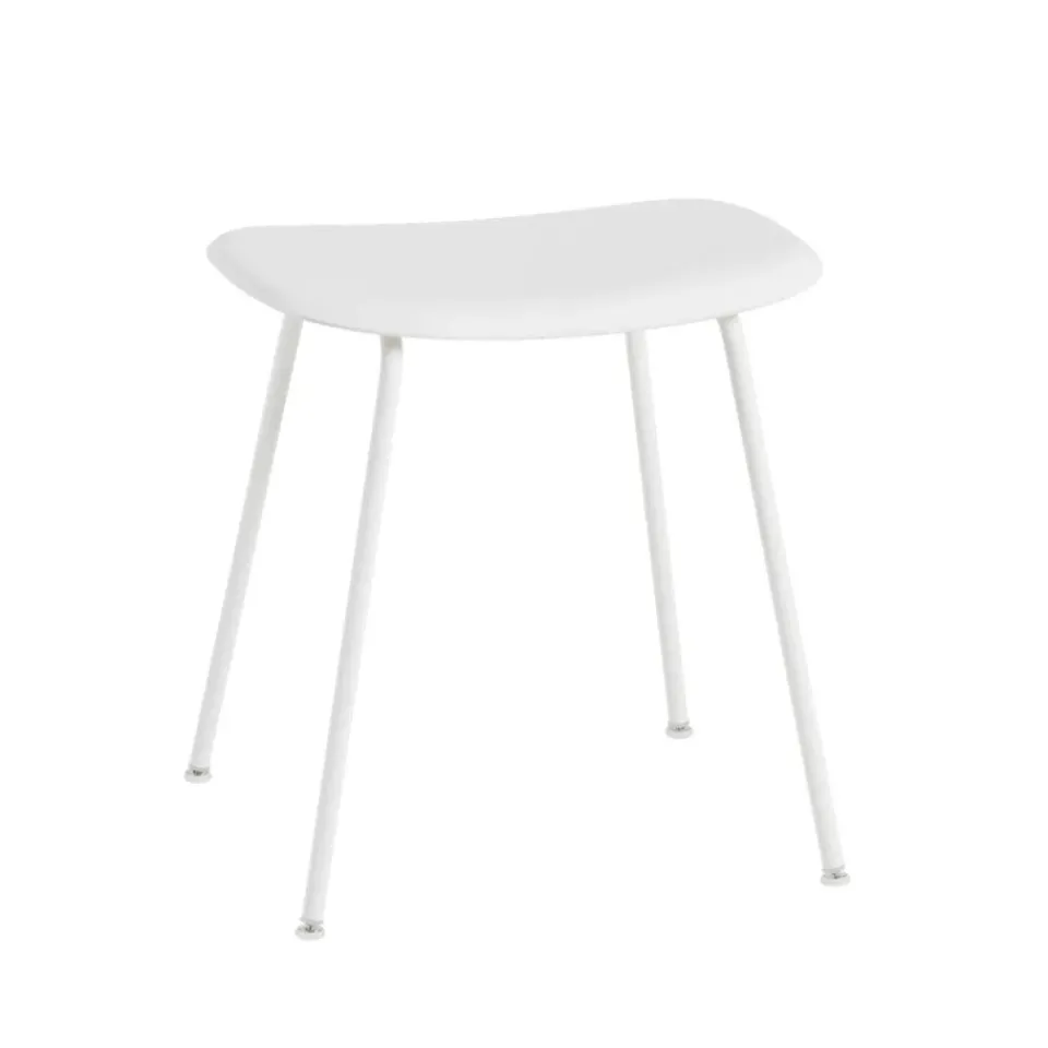 Taburete Fiber, White, base de acero en*Muuto Hot