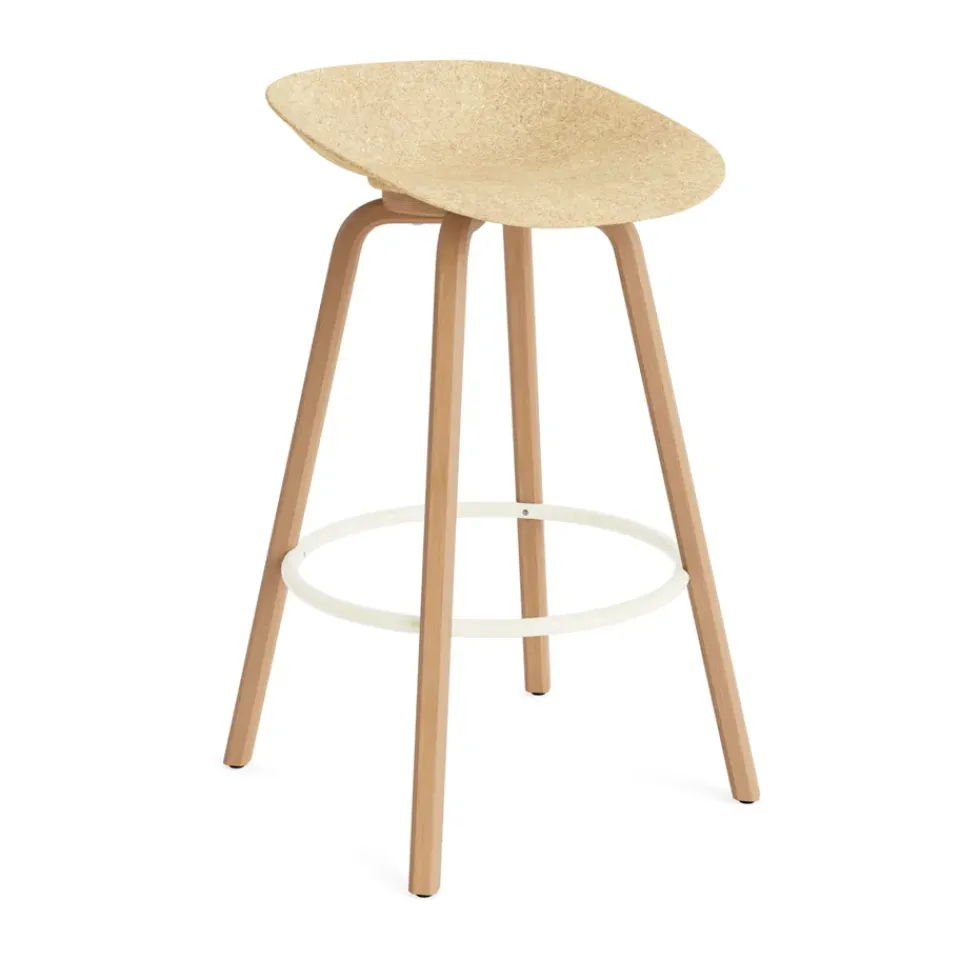 Taburete Mat Barstool 75 cm, Hemp-beech-cream steel*Normann Copenhagen New