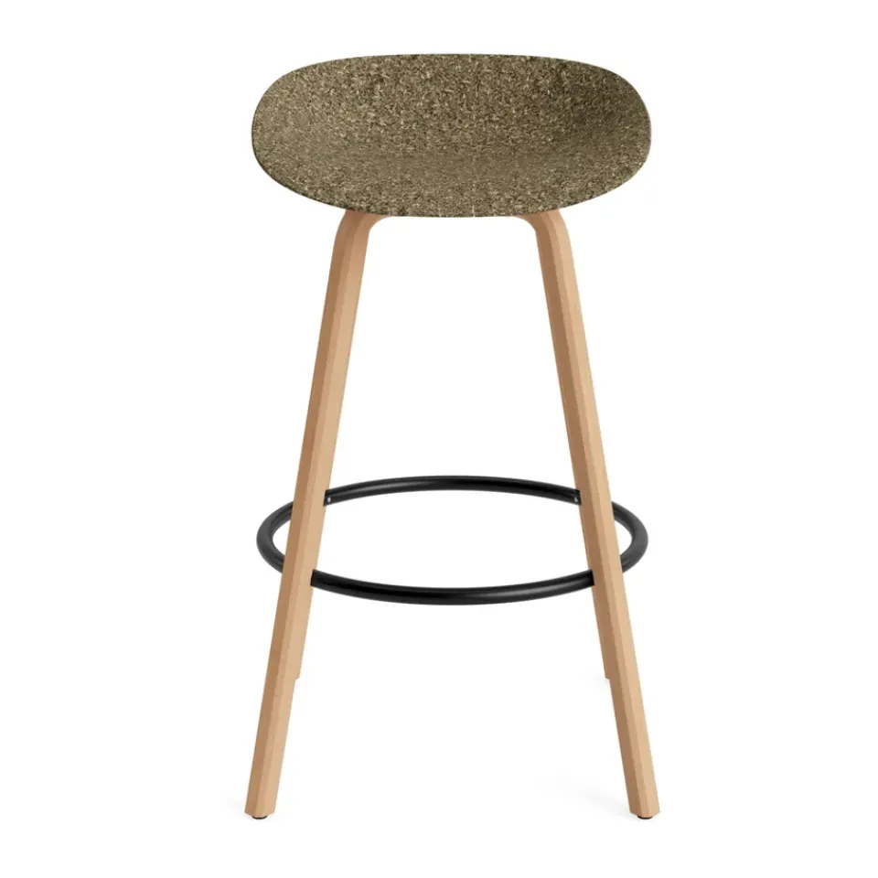 Taburete Mat Barstool 75 cm, Seaweed-beech-black steel*Normann Copenhagen New