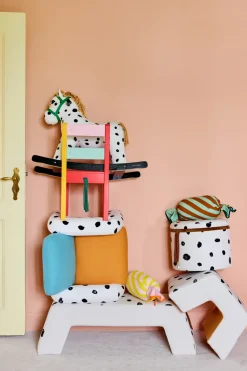 Taburete Pippi, Blanco-naranja*Kid's Concept New