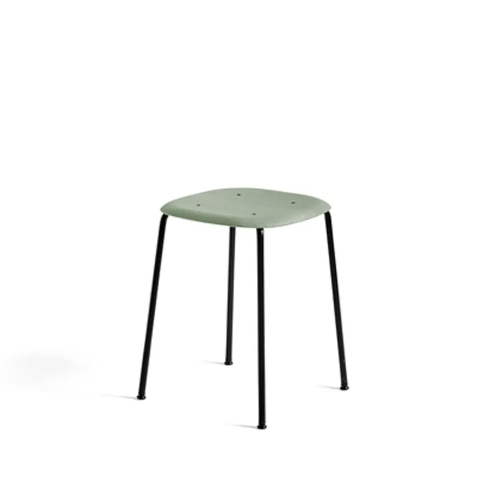 Taburete Soft Edge 70, Dusty green-estructura de acero negra*HAY Online