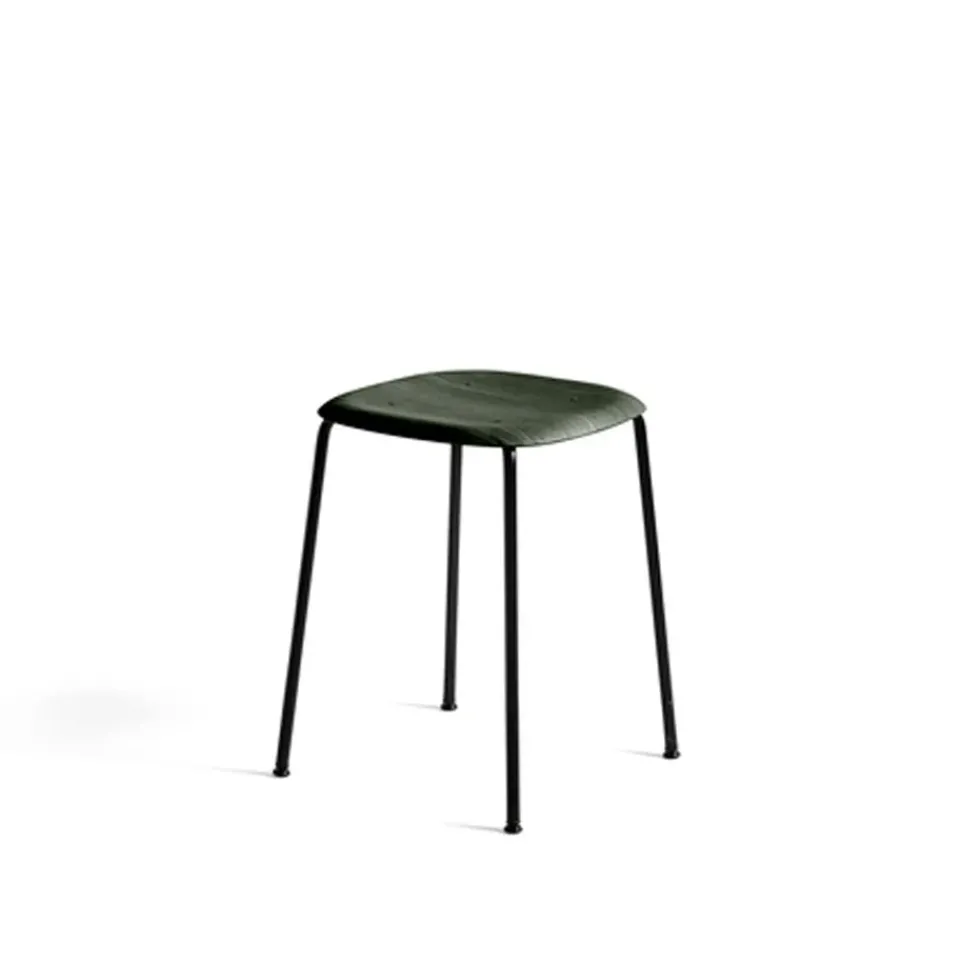 Taburete Soft Edge 70, hunter, estructura de acero negro*HAY