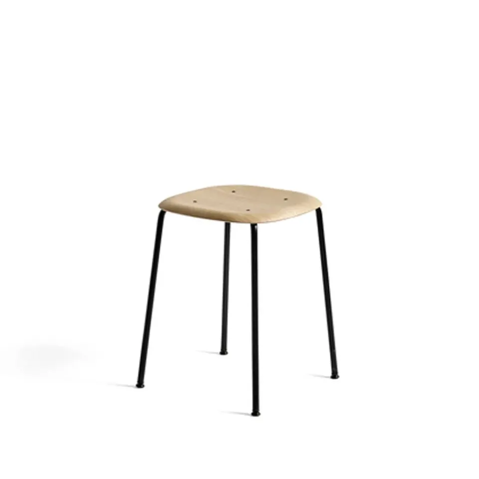 Taburete Soft Edge 70, oak-estructura de acero negra*HAY Discount