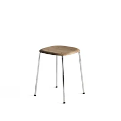 Taburete Soft Edge 70, Smoked oak con base cromada*HAY New