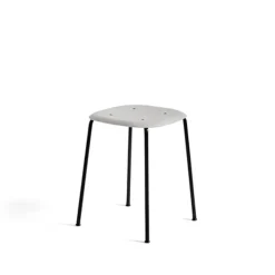 Taburete Soft Edge 70, soft grey, estructura de acero negra*HAY Sale