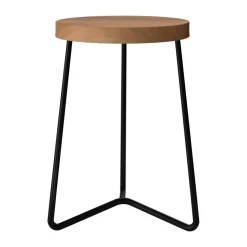 Taburete V-1, Teca con estructura de acero negra, 45 cm*Grythyttan Stålmöbler Outlet