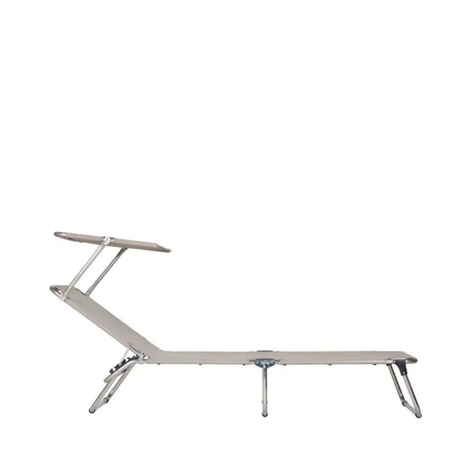 Tumbona de sol Amigo Top, Tela textaline taupe, estructura de aluminio, techo solar*Fiam Online