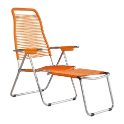 Tumbona Spaghetti con reposapiés, Orange*Fiam Clearance