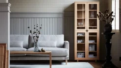 Vitrina alta Vidja, Roble pigmentado blanco*1898 Discount