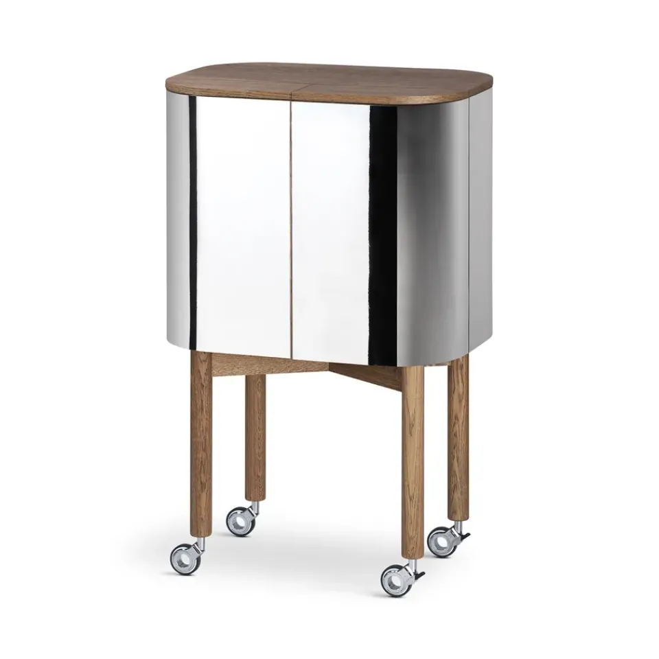 Vitrina bar con ruedas Loud , Roble ahumado*Northern Outlet