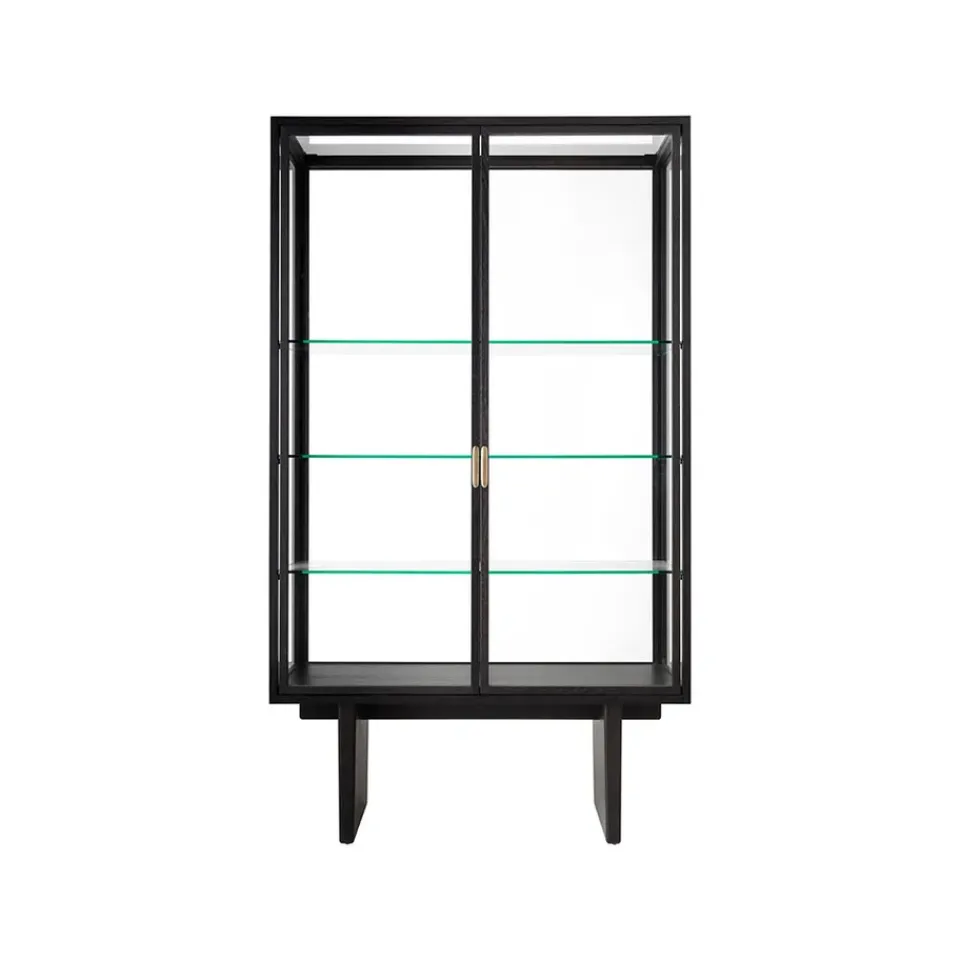 Vitrina Private, Vidrio, marrón-roble teñido de negro*GUBI Best
