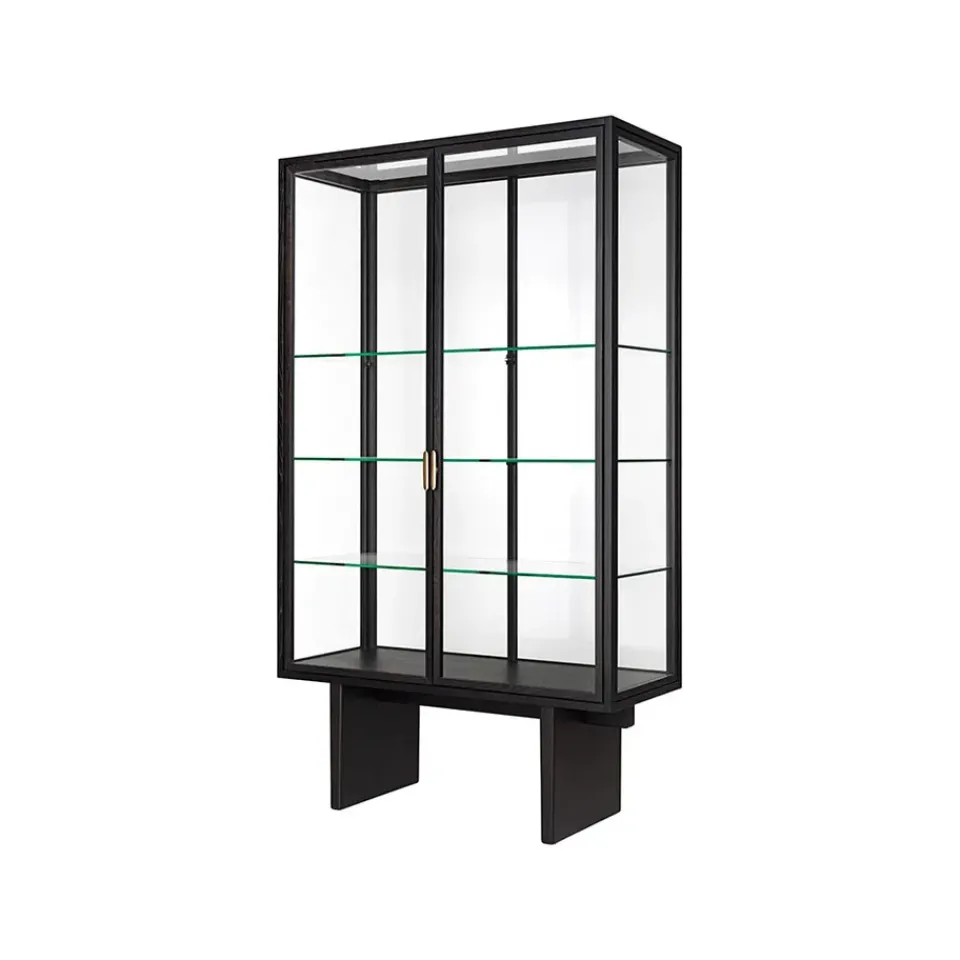 Vitrina Private, Vidrio, marrón-roble teñido de negro*GUBI Best