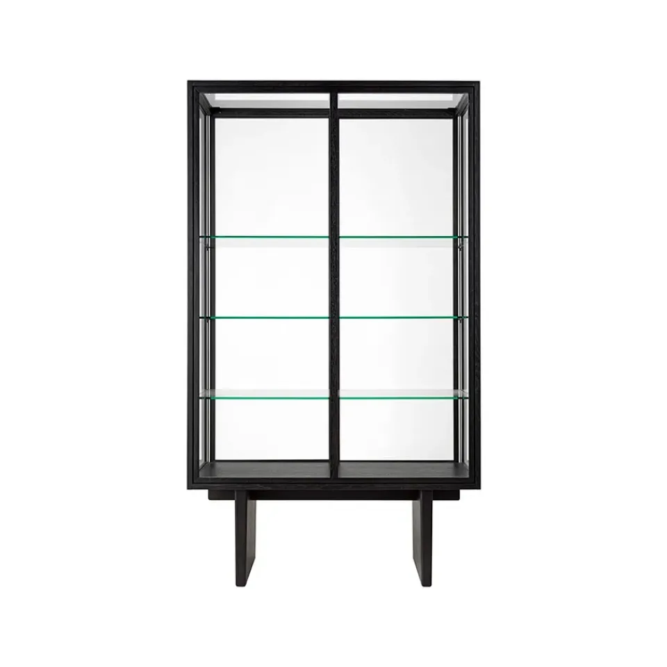 Vitrina Private, Vidrio, marrón-roble teñido de negro*GUBI Best
