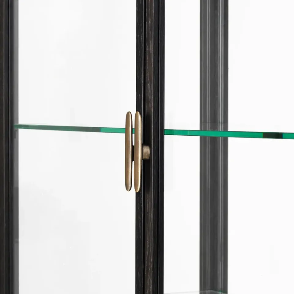 Vitrina Private, Vidrio, marrón-roble teñido de negro*GUBI Best
