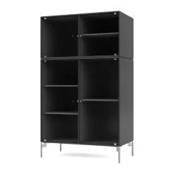 Vitrina Ripple III 69,6x117,6x38 cm, Anthracite-ben chrome*Montana Outlet
