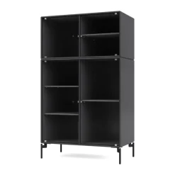 Vitrina Ripple III 69,6x117,6x38 cm, Anthracite-ben black*Montana Hot