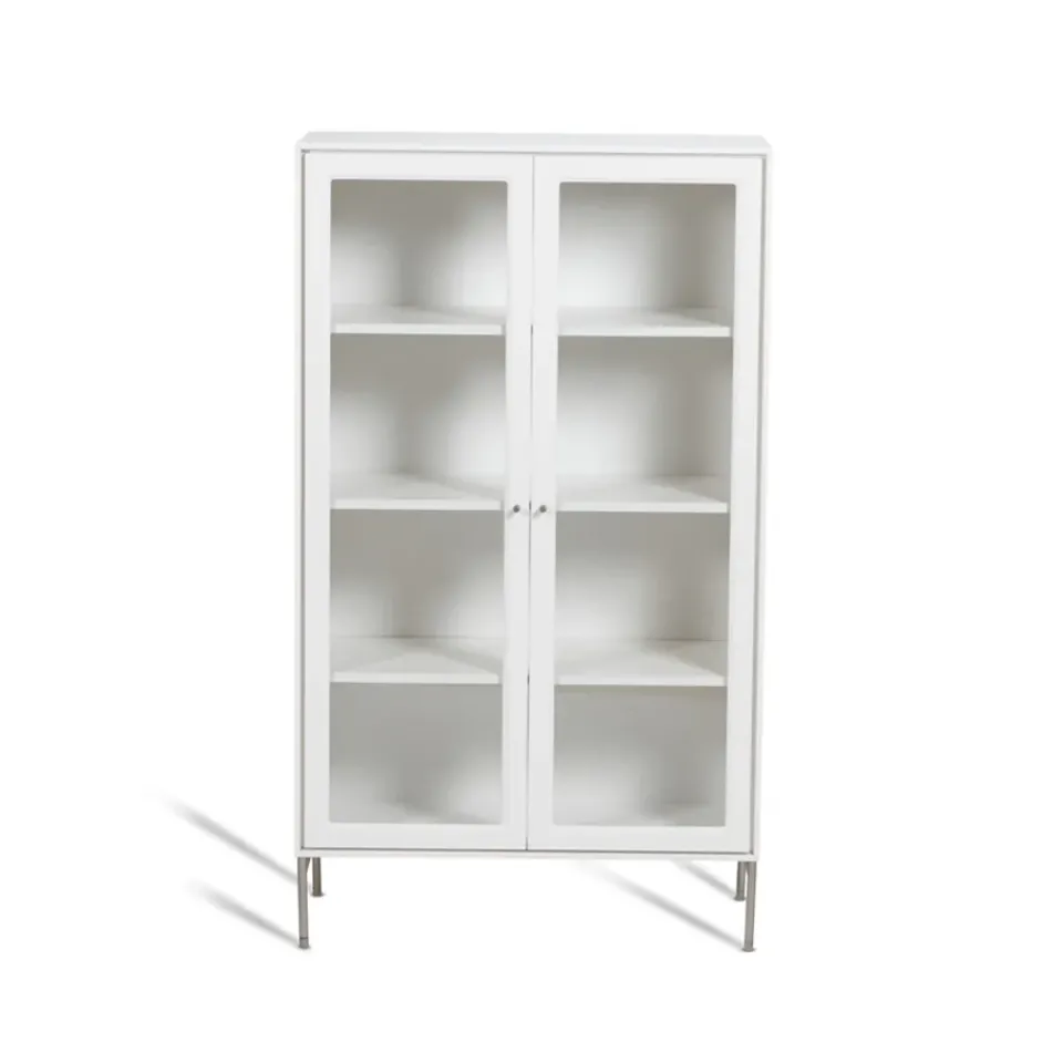 Vitrina Volt 130 cm lacado, Detalles en acero inoxidable*Mavis Hot