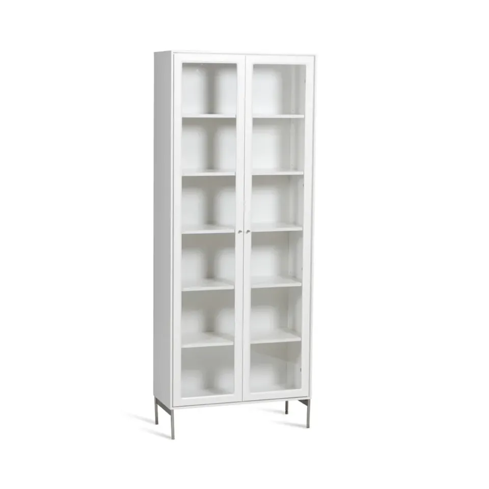 Vitrina Volt 190 cm lacado , Detalles en acero inoxidable*Mavis Outlet